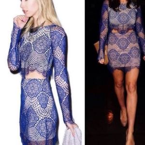For Love and Lemons blue skirt